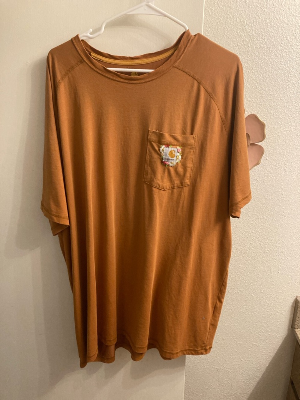 Carhartt Short Sleeve Pocket Tee in Rust Orange